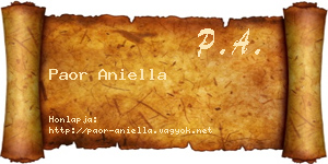 Paor Aniella névjegykártya